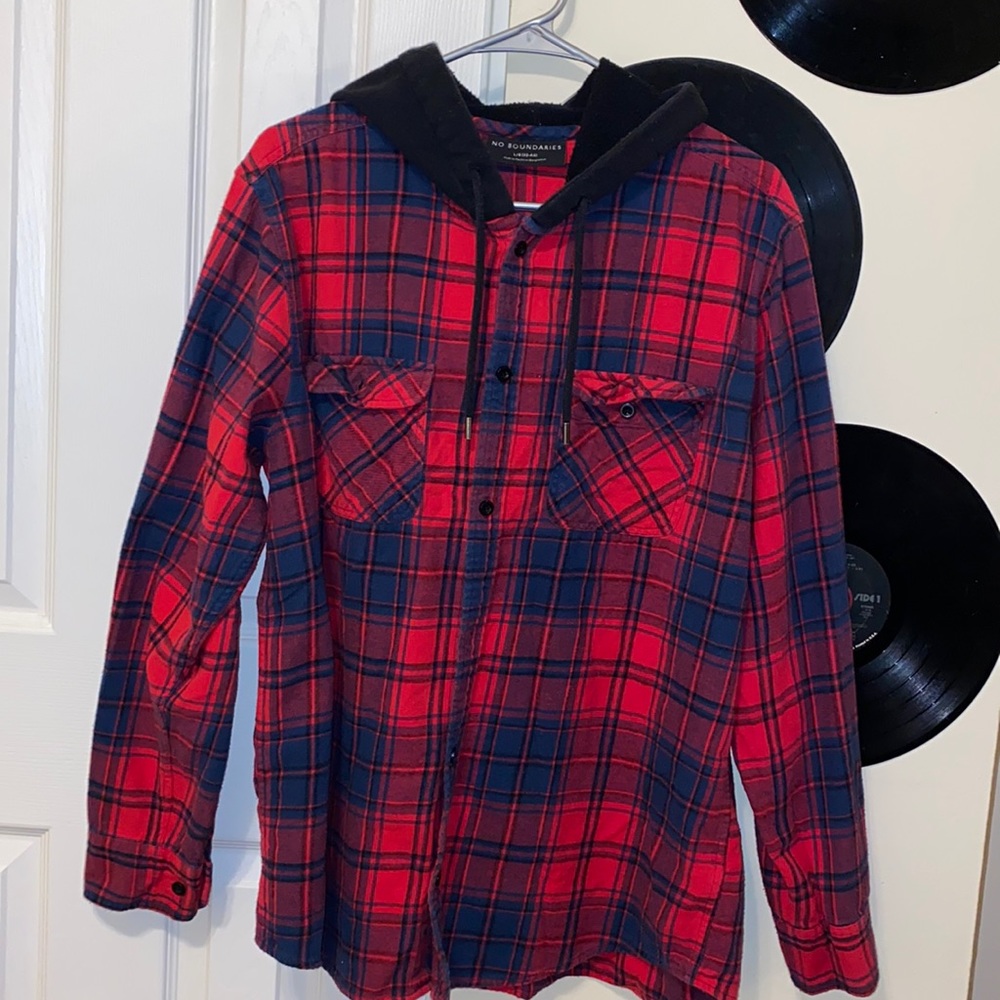 Red flannel with hoodie